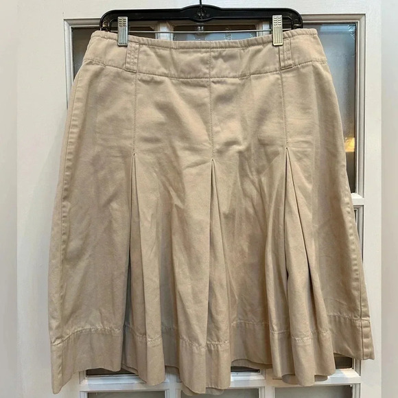 Vintage DKNY Jeans | Tan Pleated Y2K Full Skirt Women’s Size 8 Medium M - Picture 9 of 9
